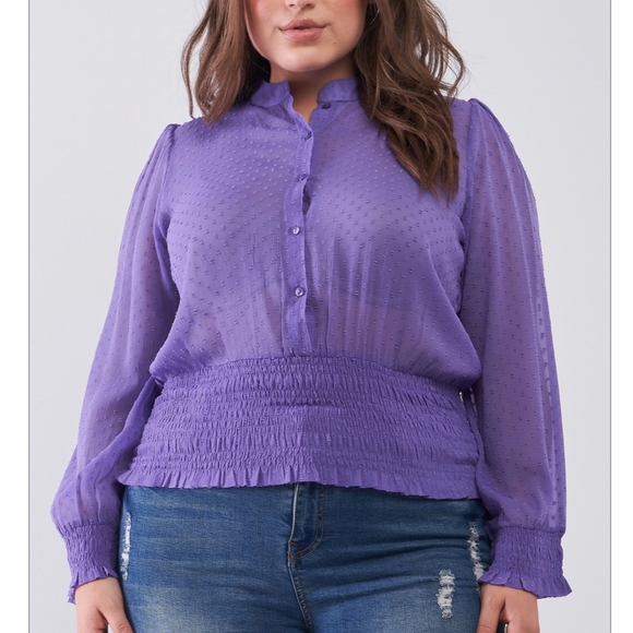 Clothing Obsessed Company Purple Long Sleeves Top - Picture 4 of 8